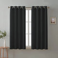 Cloth Fusion Plain Blackout Window Curtains 5 Feet Long Set of 2 Black Colour