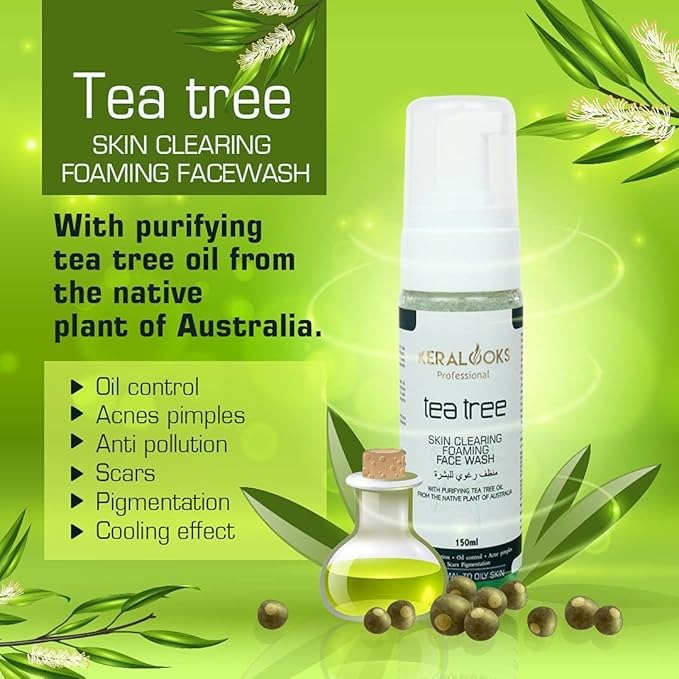 Keralooks Professional Tea Tree Skin Clearing Foaming Face Wash - 150 ml