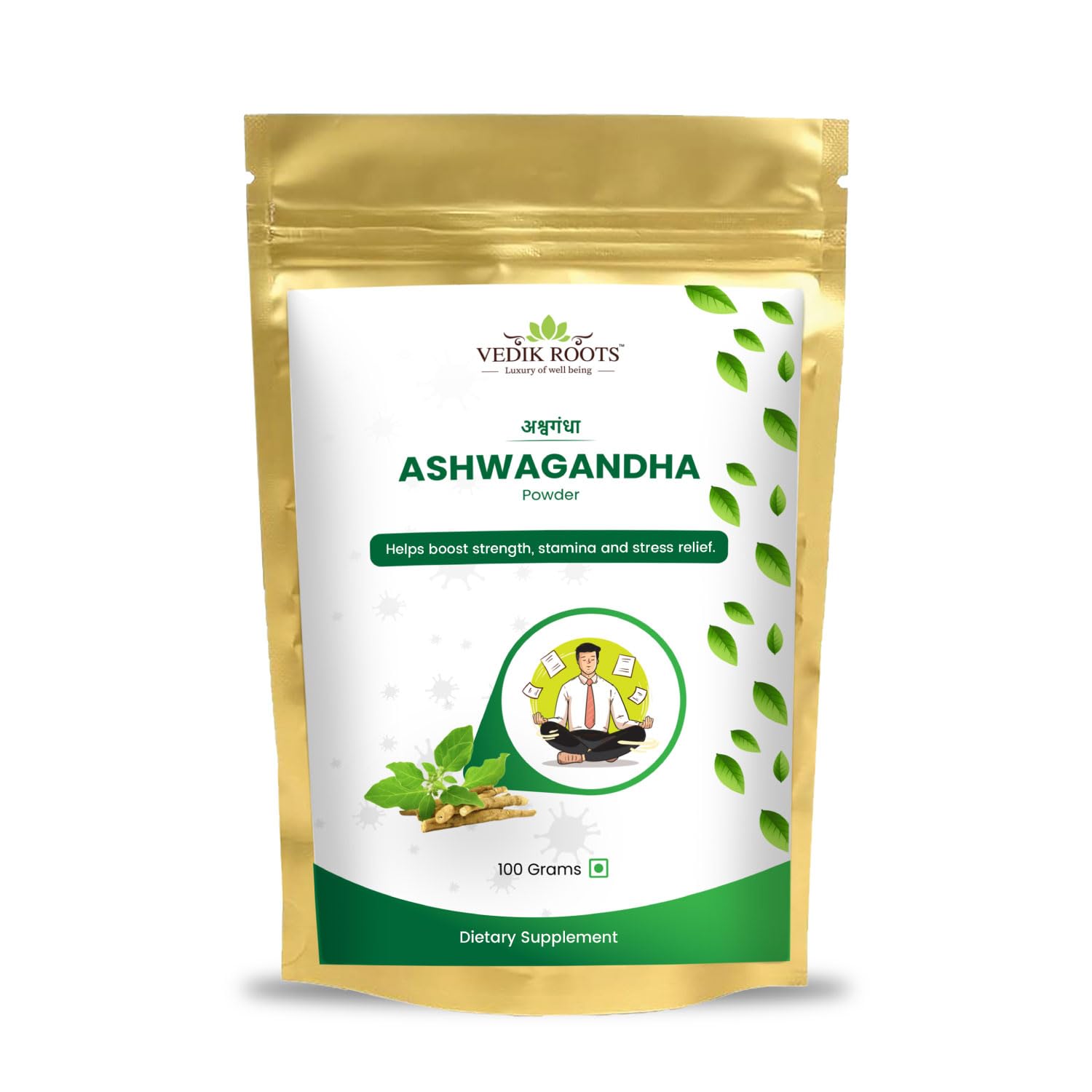 Ashwagandha Powder/Churn - A Stress Relief Elixir For An Active Lifestyle | Enriched With 100% Natural Ashwagandha Extracts(100 GM) (Pack of 1)