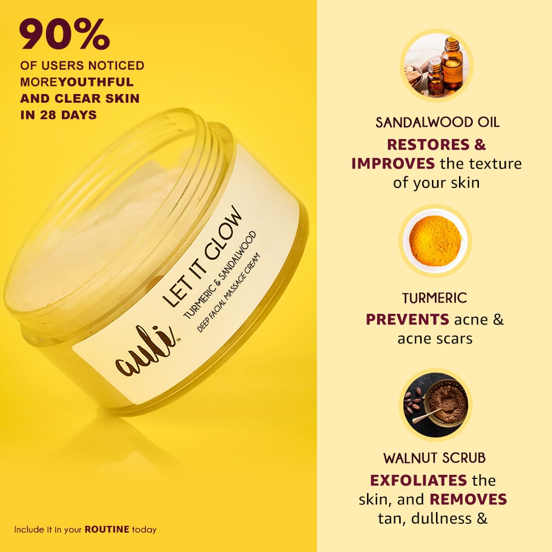 Auli Let It Glow Turmeric & Sandalwood Deep Facial Massage Cream - 60 gms