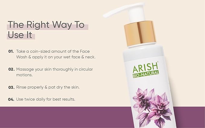 Arish Bio-natural Tulsi Chandan Face Wash for Sensitive Skin - 100 Ml