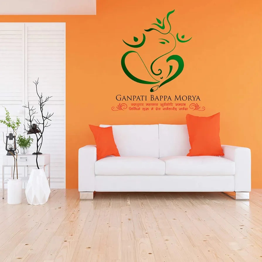 Rangoli White Glossy Vinyl Wall Sticker Premium Self-Adhesive Waterproof Parent-4 Design-12
