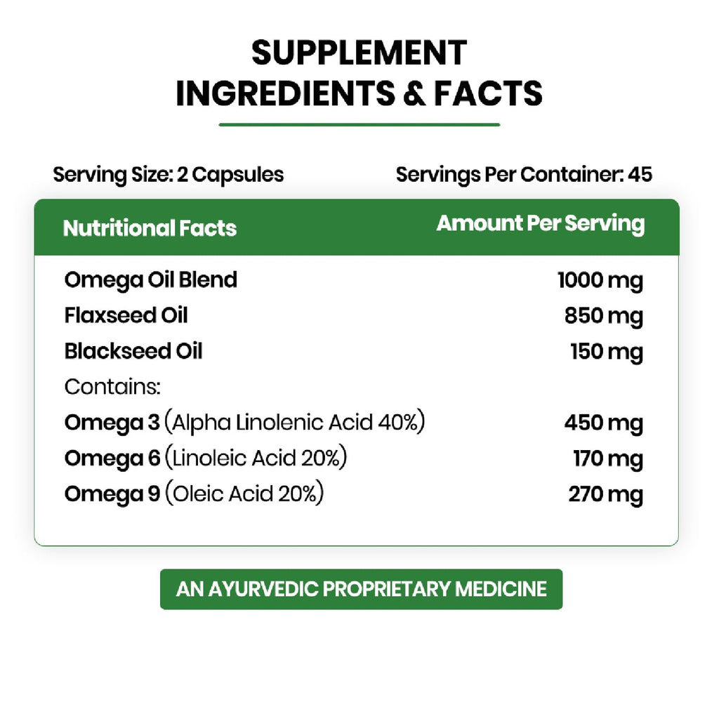 Vlado's Himalayan Organics Omega 3 6 9-2000mg/Serving I Vegetarian Omega 3 I Source from Flax Seed I Support Muscle,Bone,Heart & Skin - No Fish Burps Oil Used Capsules for Men & Women- 90 Capsules