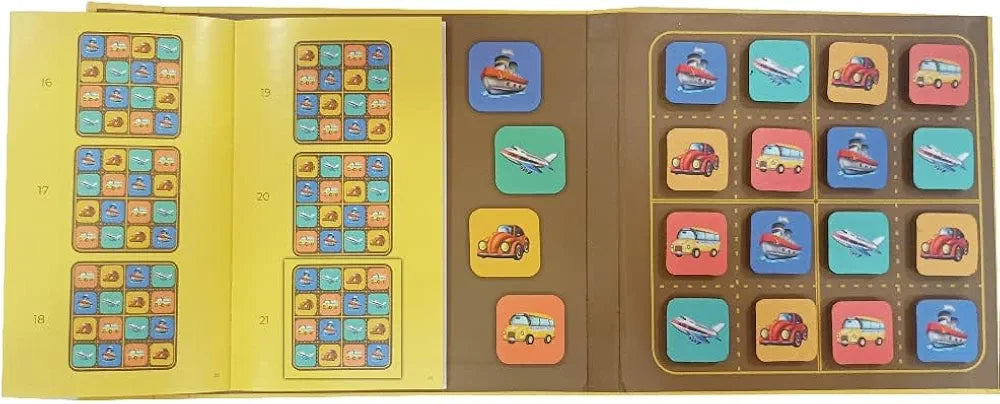 Pelikas Toyz Magnetic Sudoku for Kids 5-7 Years - Travel Games for Kids Ages 4-8 - Educational Brain Teaser Puzzle - Transport Picture Logic Toy - Birthday Gift for Boys & Girls 5+