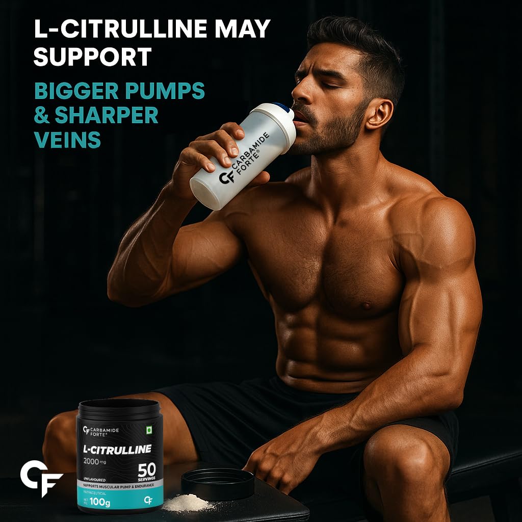 Carbamide Forte L Citrulline Powder 2000mg | pre workout Supplement for men & Women | L Citrulline Malate Powder | 2000mg 50 Unflavored Servings