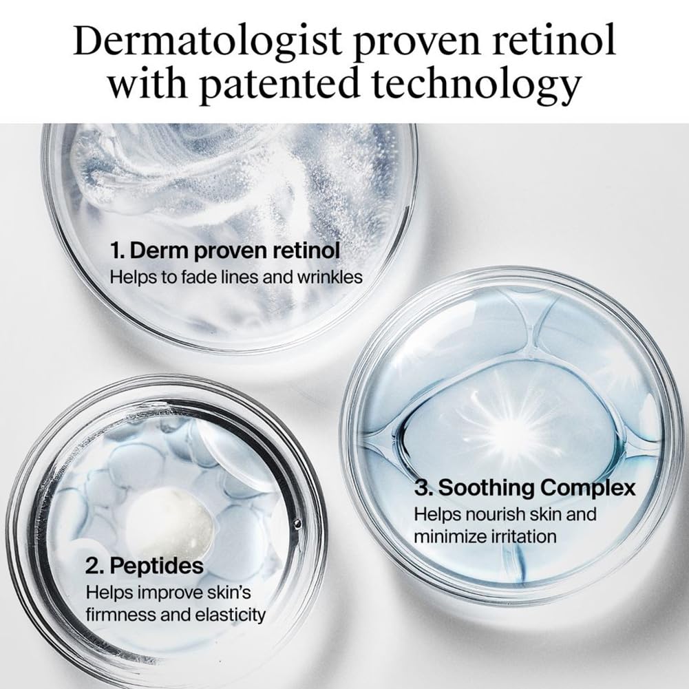 Neutrogena Visible Repair Retinol Day & Night Cream 50g |With Derm Proven Retinol, Peptides & Soothing Complex | Boosts Collagen for Anti-Ageing | Visibly Renews Skin Texture, Evens Tone & Smoothes Fine Lines | Non Irritating