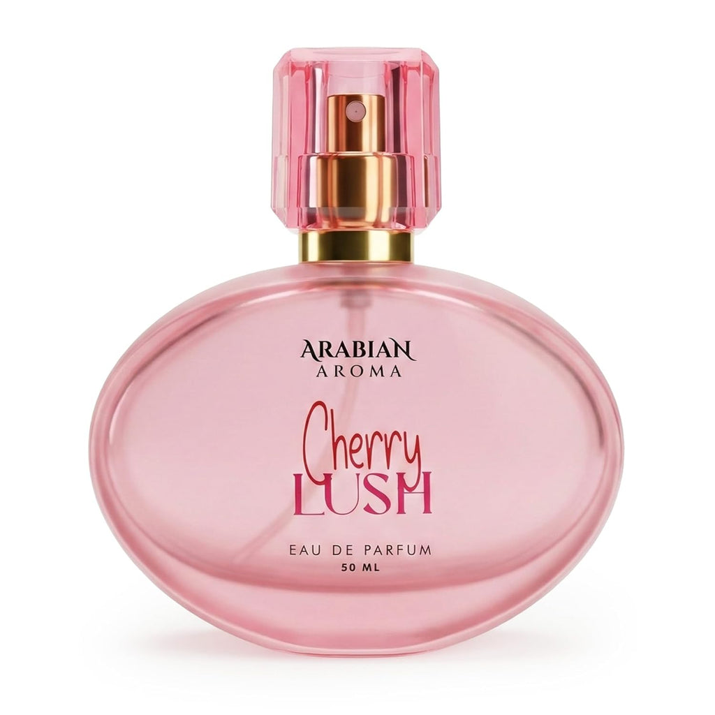 Arabian Aroma Cherry Lush Eau De Parfum for Women, Long Lasting Fruity Floral Perfume with Raspberry, Cherry Blossom, Jasmine, Musk & Amber, 50ML