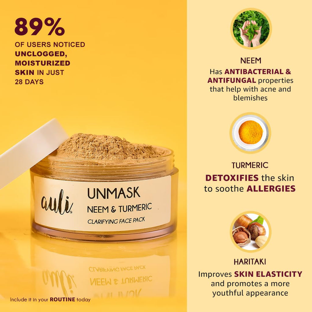 Auli Unmask Neem and Turmeric Clarifying Face Pack - 35 gms