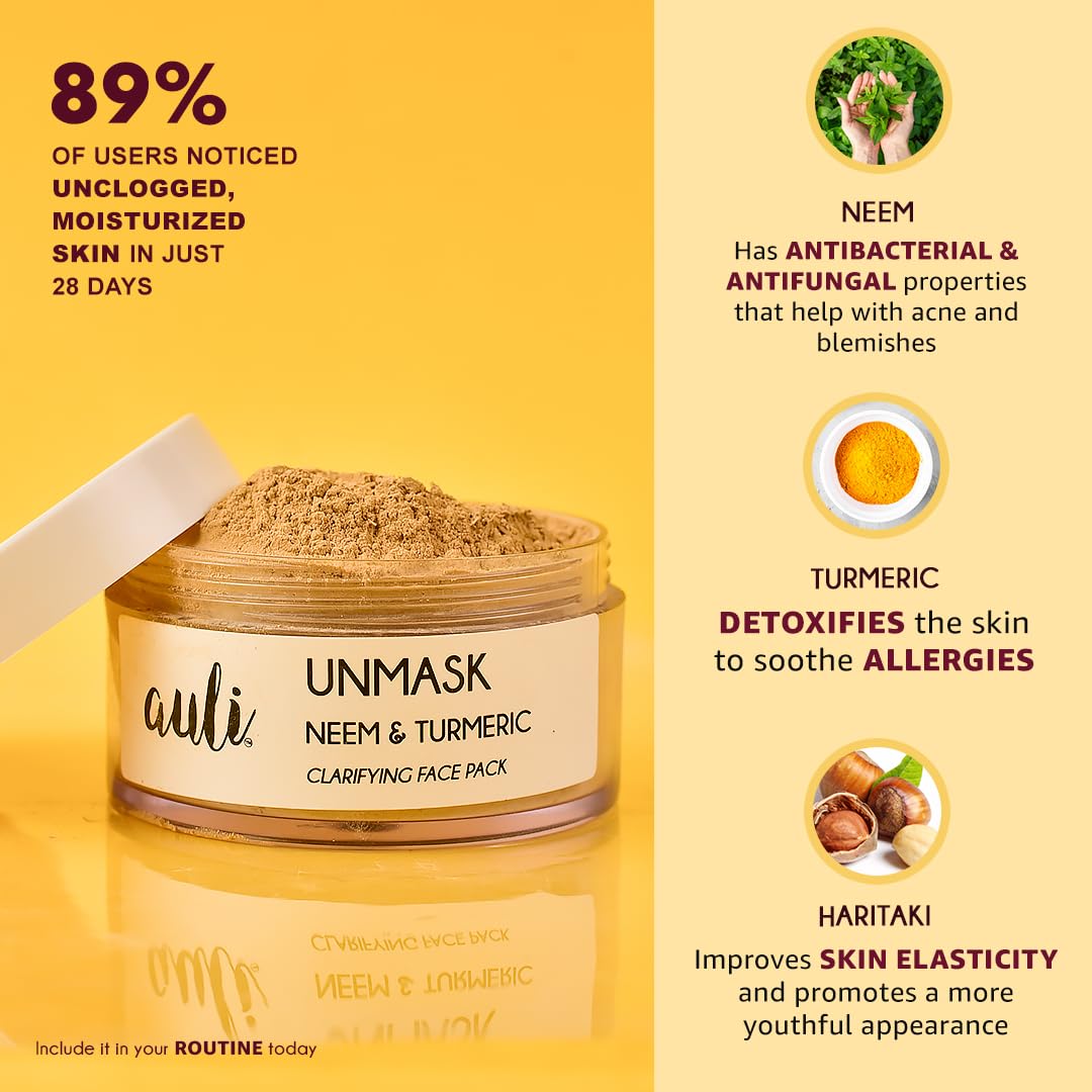 Auli Unmask Neem and Turmeric Clarifying Face Pack - 35 gms