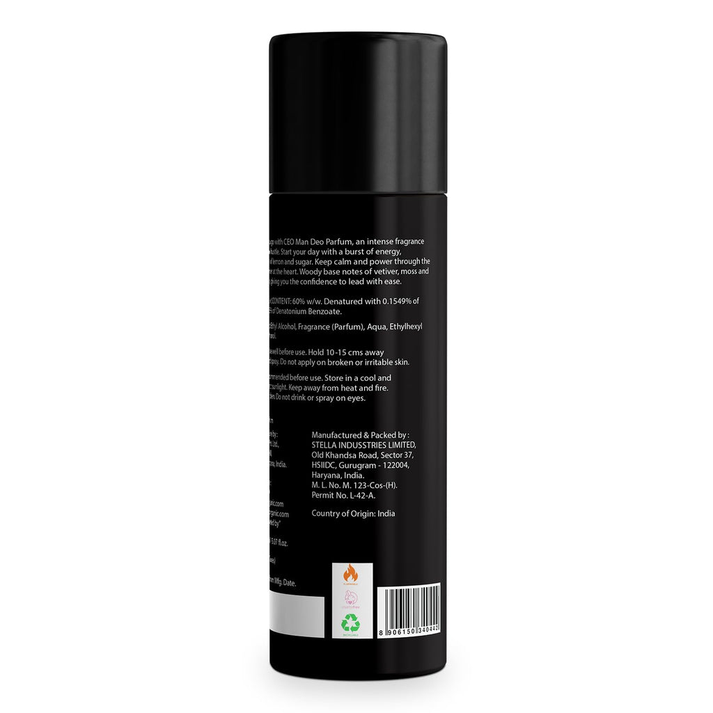 Bella Vita CEO Man Body Perfume 150ml | Premium No Gas Deo for Men | Deodorants Man | Long Lasting Office Fragrance with Tonka, Agarwood & Sophisticated Masculine Notes