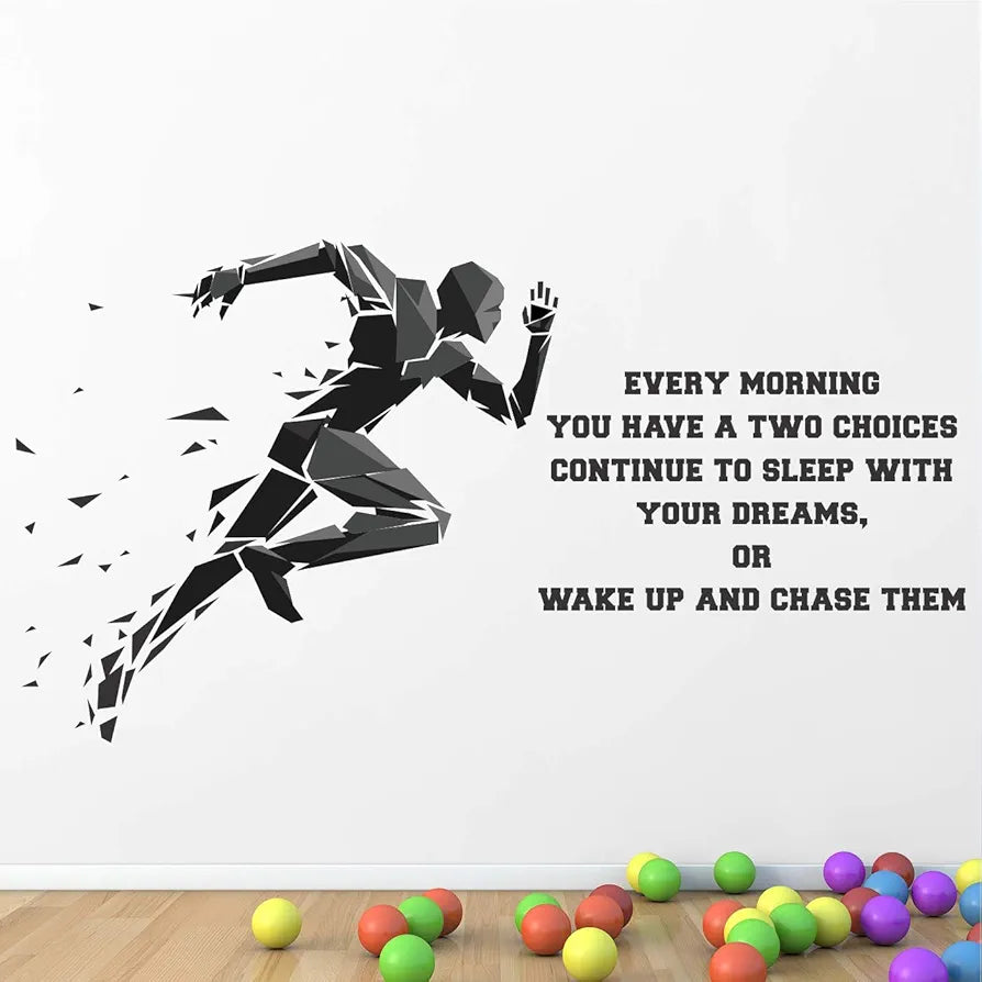 StickMe Gym Fitness Work Bodybuilding Office Sports Workout Boxing Inspiration Quotes Wall Sticker Medium - 180 x 80 cm