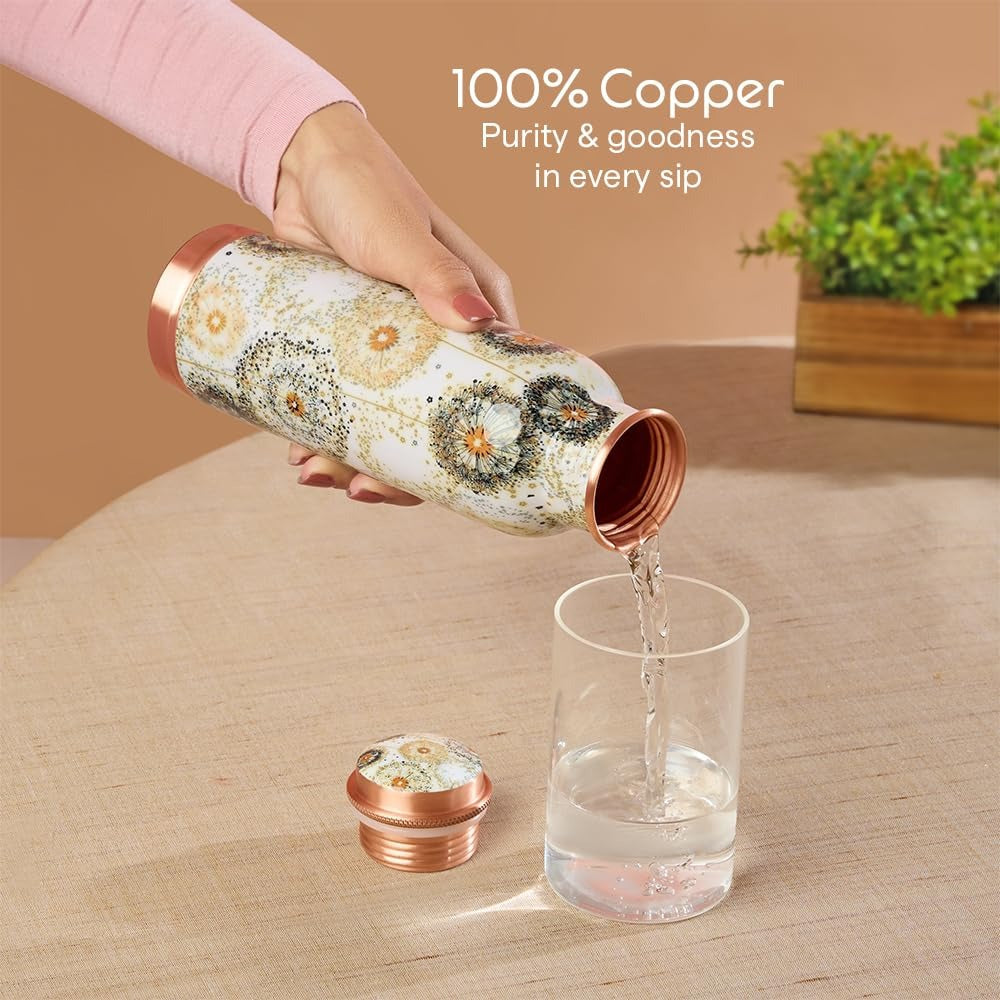 Borosil Thirtha Vesta Pure Copper Bottle 600ml