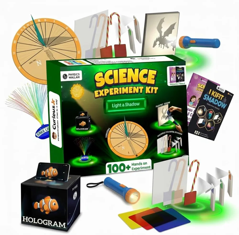 PW Light & Shadow Science Experiment Kit for Kids Ages 8–14, 100+ STEM Experiments with Step-by-Step Manual & 30 Bonus