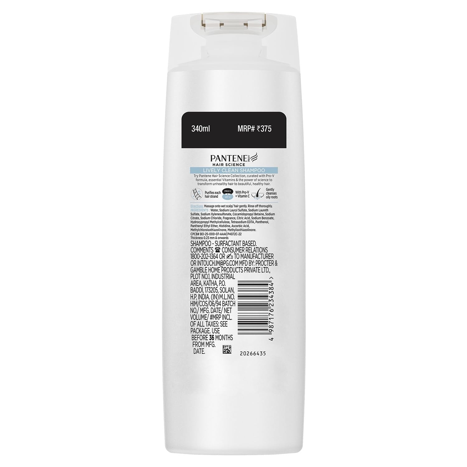 Pantene Advanced Hair Care Solution Lively Clean Shampoo - 400 ml