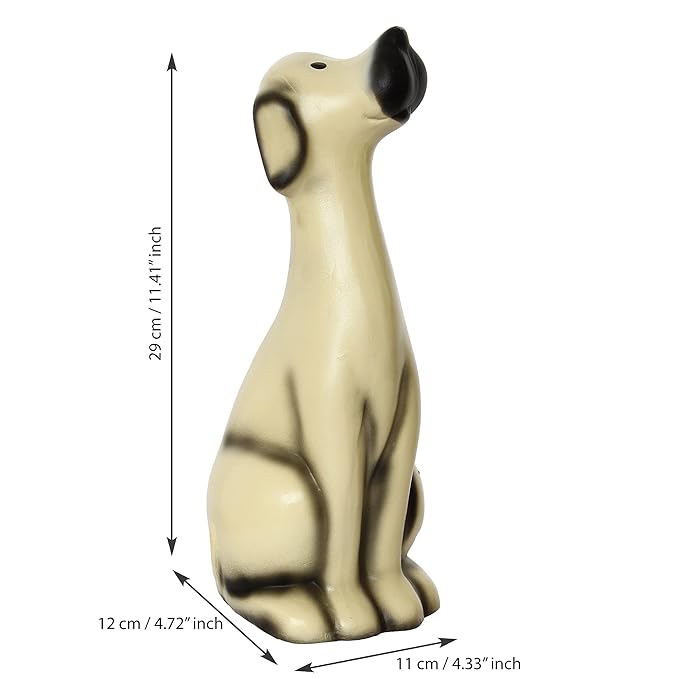 Ecraftindia Sitting White Dog Handcrafted Polyresin Decorative Showpiece