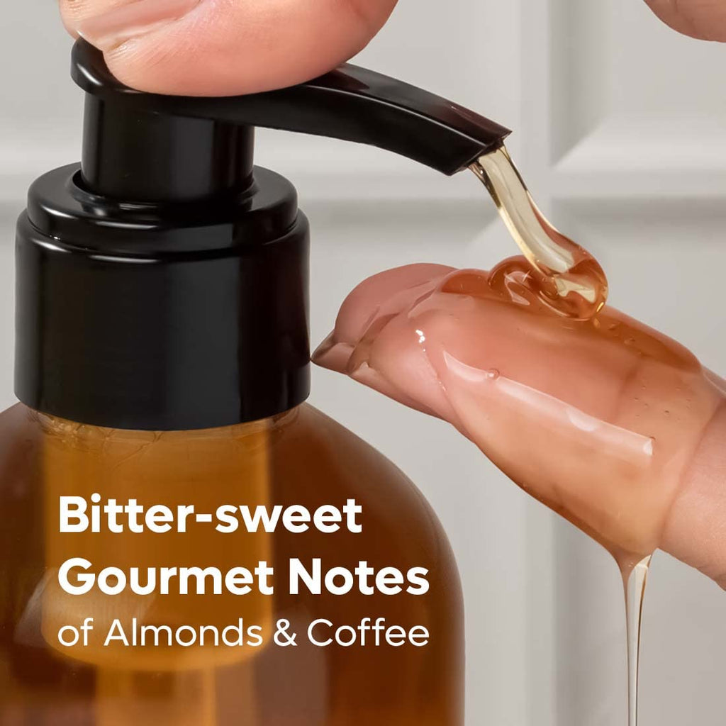 mcaffeine Coffee Body Wash With Almonds | De-Tan & Deep Cleansing Shower Gel|Enriched With Vitamin E&In Energizing Nutty Almond Aroma|Shower Gel|Suitable For All Skin Types|For Both Men&Women - 200Ml