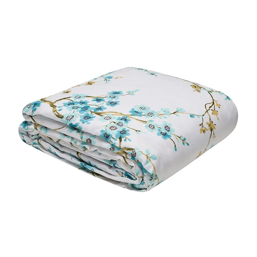 Trance Home Linen Pure Cotton Reversible Dohar Toddler Size Cotton Ac Quilt for Babies Colour Akira Turquoise