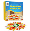 Solobolo Diy Rangoli Mats for Pooja Decoration | 4 Pieces Lotus Flower Rangoli Stencils for Door Entrance Home Decor