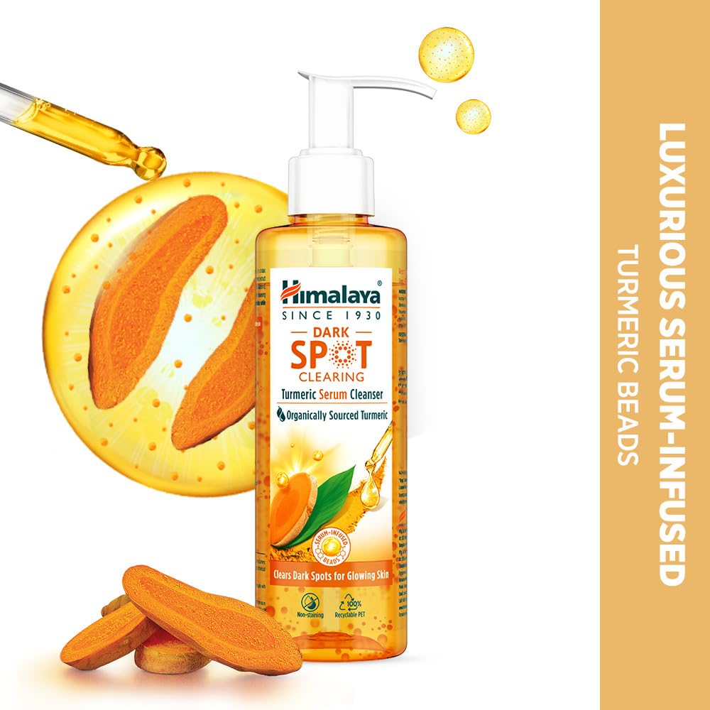 Himalaya Turmeric Serum Cleanser | Niacinamide + Vitamin E + Serum Infused Facewash| Clears dark spots for glowing skin | 180ml