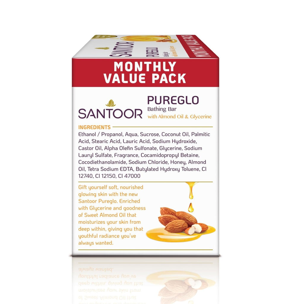 Santoor PureGlo Glycerine Soap - 125 gms (Pack of 3)