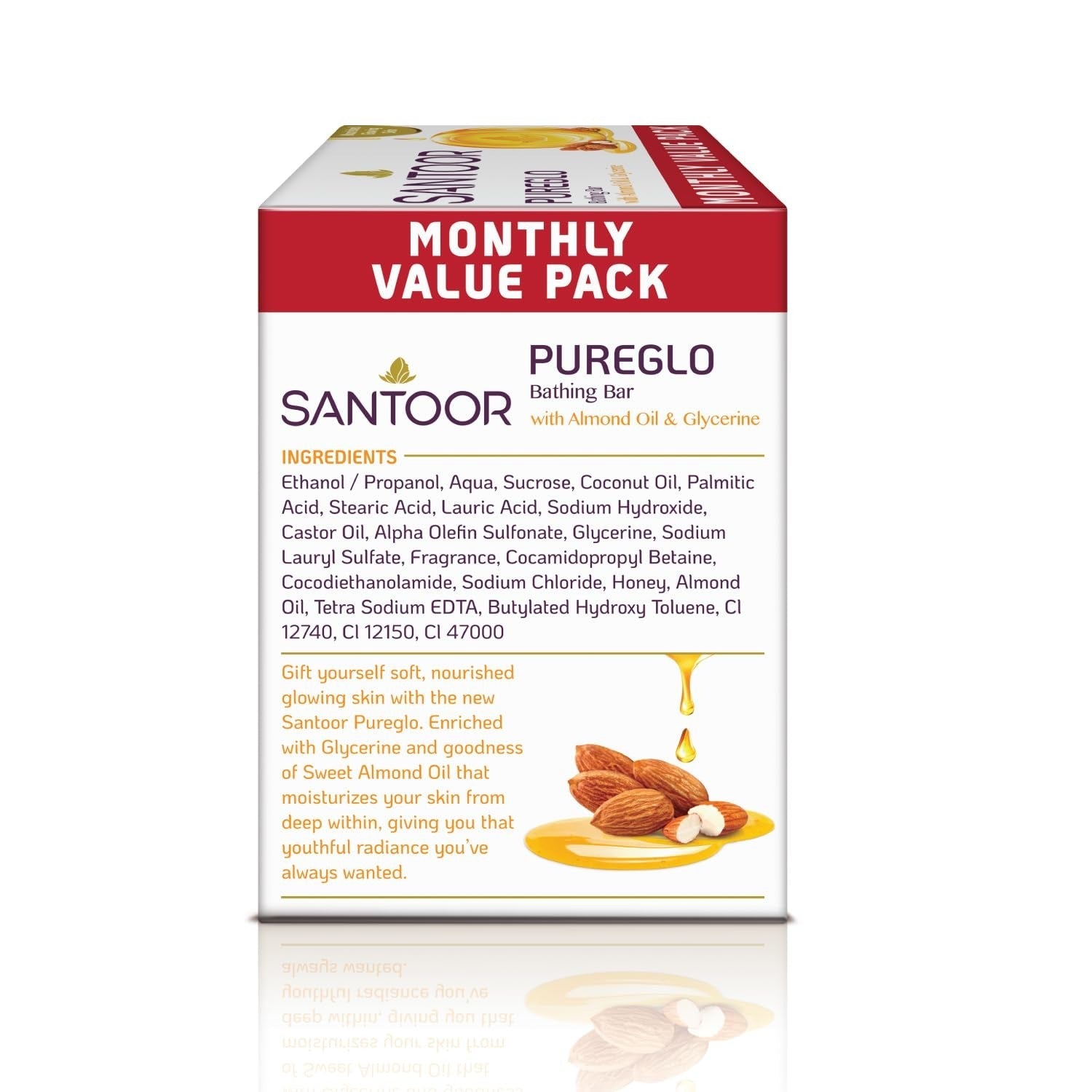 Santoor PureGlo Glycerine Soap - 125 gms (Pack of 3)