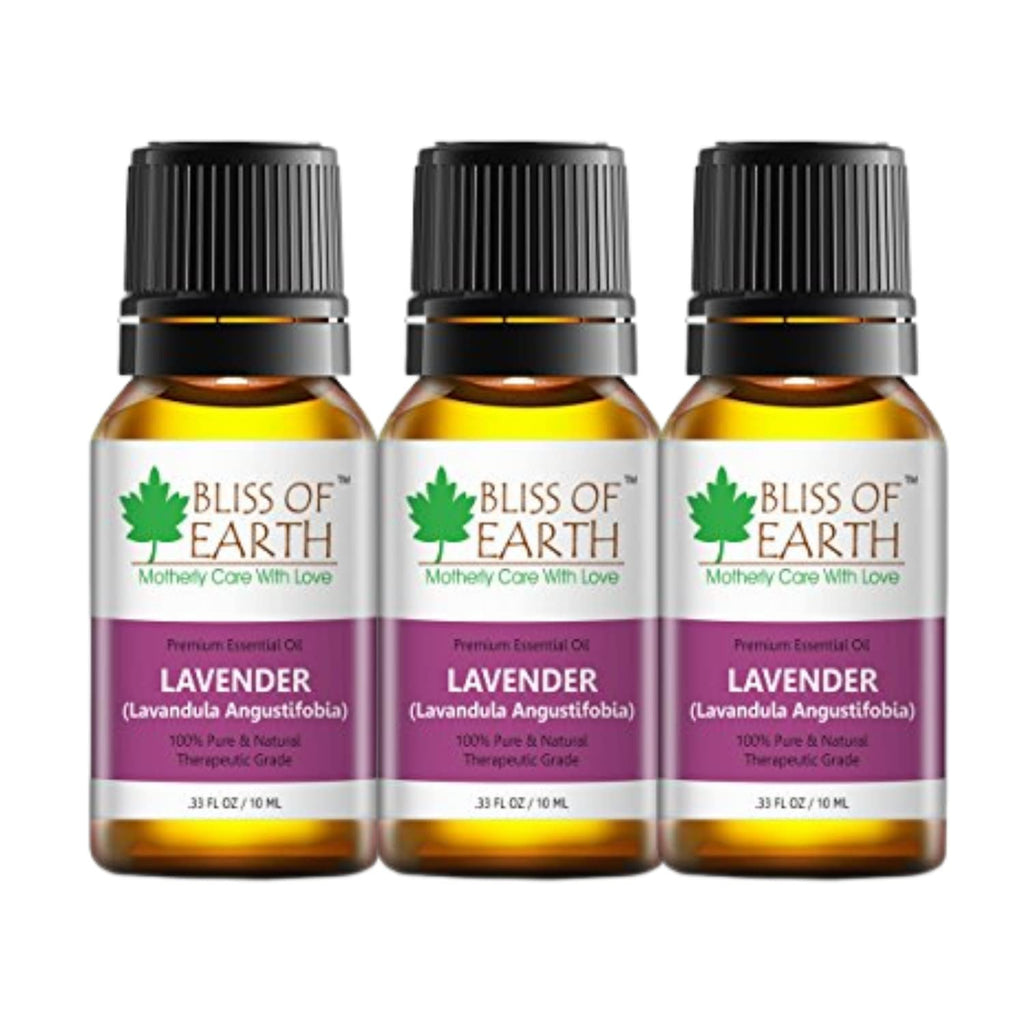 Bliss of Earth Premium Lavender Spain Lavandula Angustifobia Essential Oil - 10 ml Each (Pack of 3)
