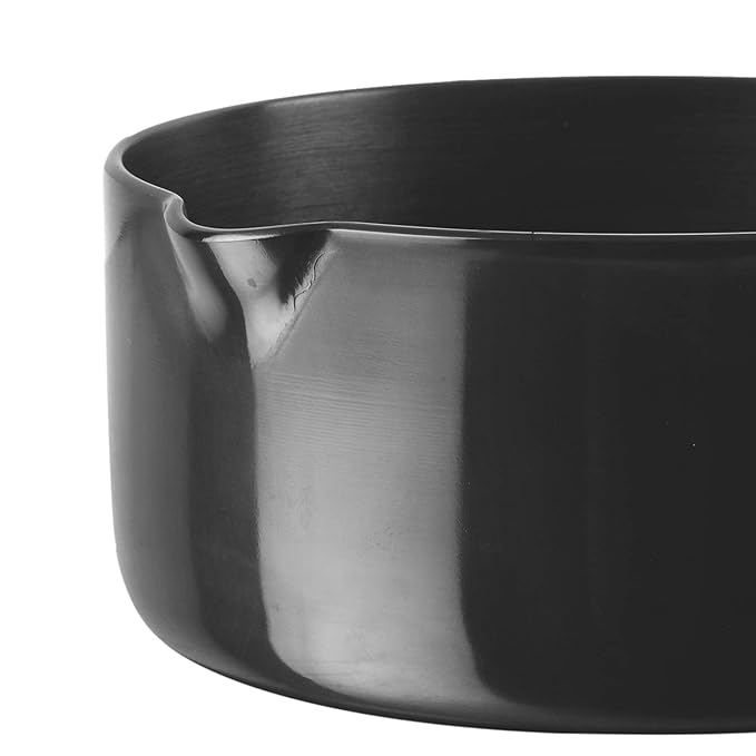 Vinod Black Pearl Hard Anodised Saucepan - 1.7 Litre, 16 cm | 3.25 mm Thick | Easy Pour Spout | Bakelite Handle