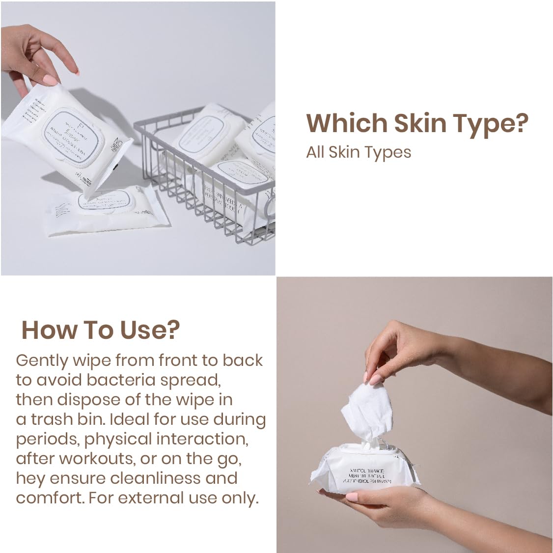 Personal Touch Intisafe Intimate Hygiene Wipes | Fragrance-Free, pH Balanced with Lactic Acid | Gentle Cleansing for Intimate Area | With Calendula, Zinc & Thyme | 30 Sheets