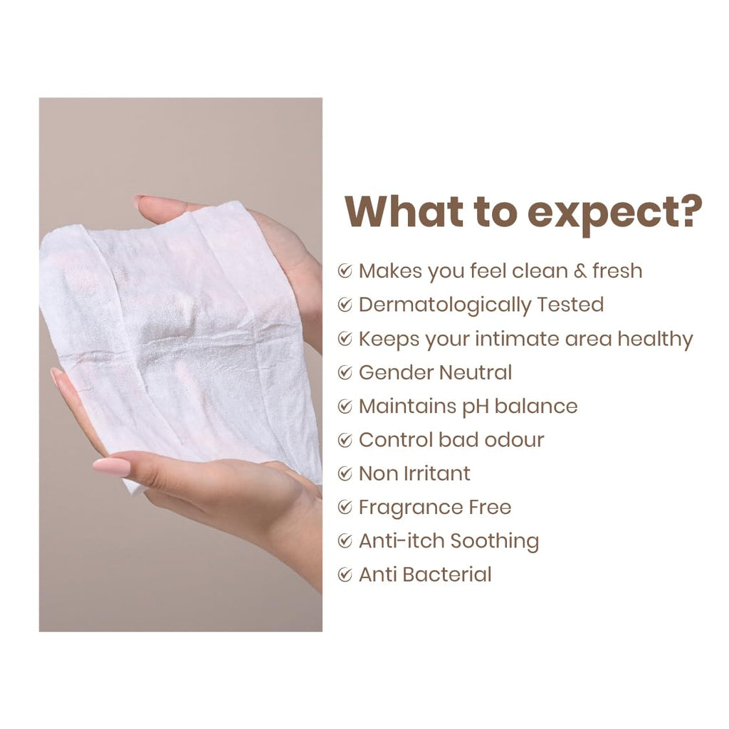 Personal Touch Intisafe Intimate Hygiene Wipes | Fragrance-Free, pH Balanced with Lactic Acid | Gentle Cleansing for Intimate Area | With Calendula, Zinc & Thyme | 30 Sheets