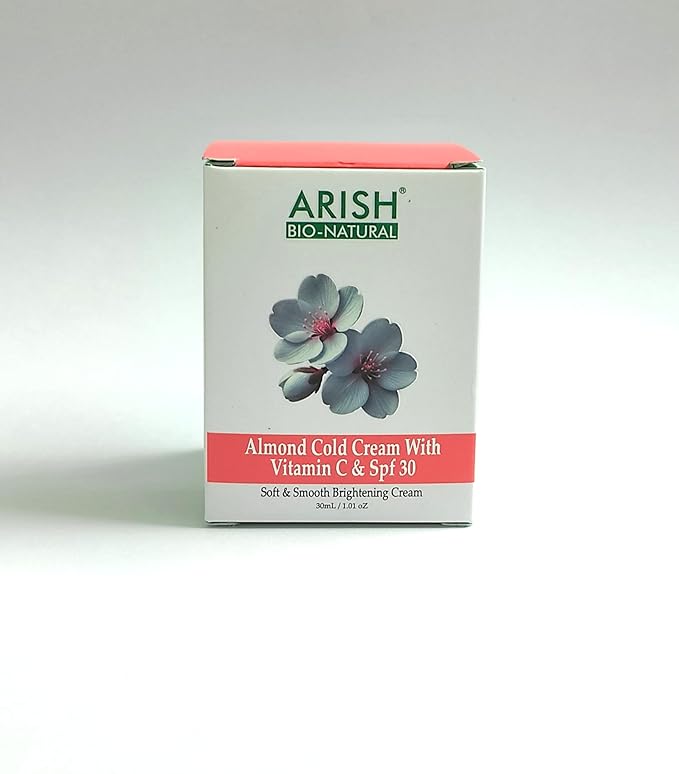 Arish Bio-natural Almond Cold Cream With Vitamin C & Spf 30 - 30 Ml