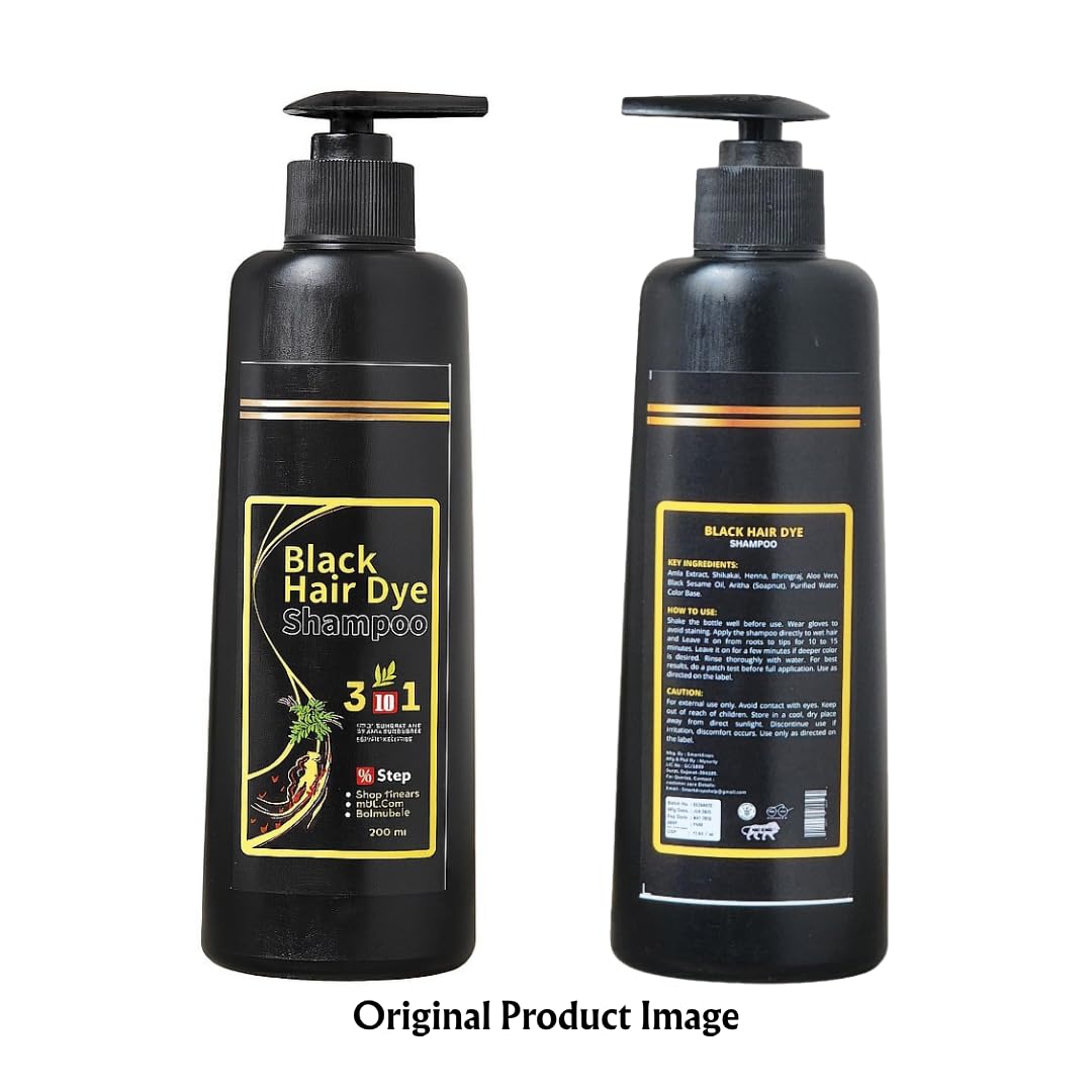 Hair Dye Shampoo | Black Hair Dye Shampoo 3 in 1 | Black hair Shampoo for Women & Men | 300ml (Pack 1)