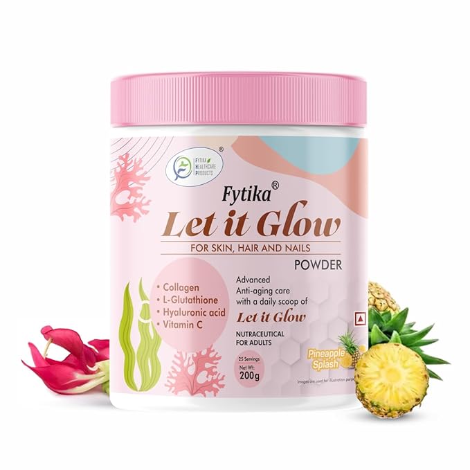 Fytika Let It Glow Collagen Supplement Pineapple Flavor - 25 servings - 200 gms