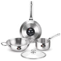 Milton ProCook Stainless Steel Sandwich Bottom 4 Pcs Induction Kitchen Set