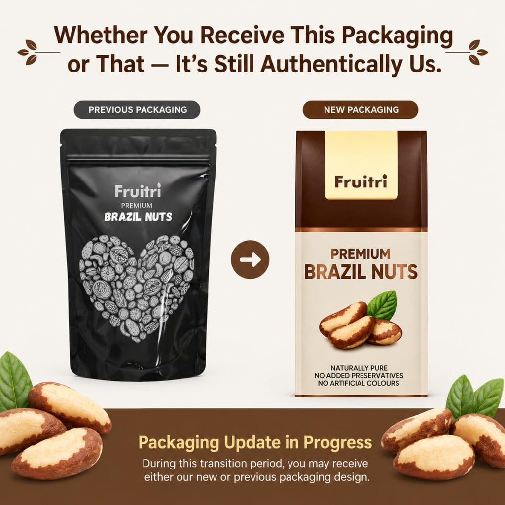 Fruitri Premium Exotic Brazil Nuts 100g | Natural, Raw | Rich in Selenium, Vegan, Keto, Paleo-Friendly | Sustainably Sourced Brazilian Nuts