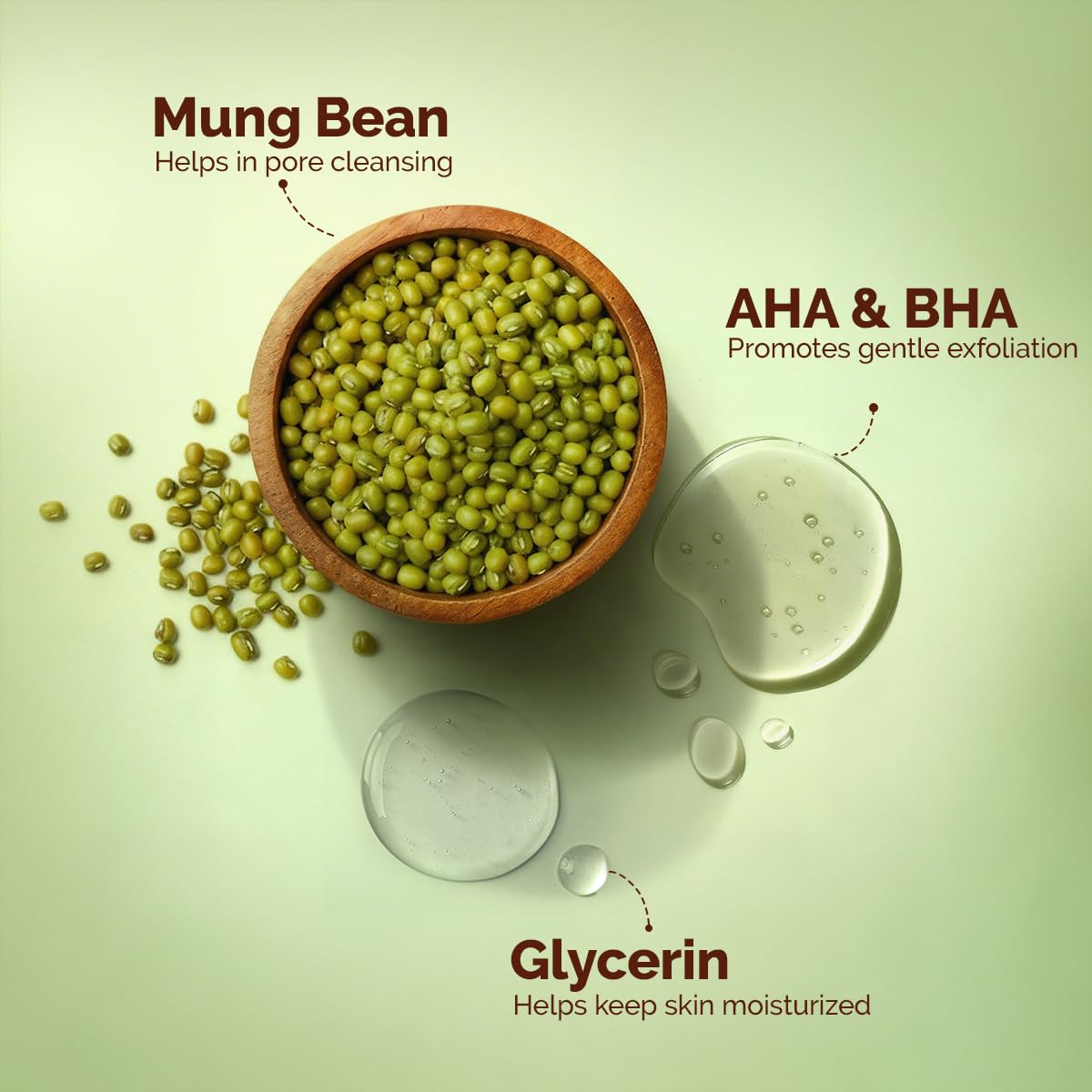 Mamaearth Mung Bean Pore Cleansing Face Wash with Mung Bean, AHA & BHA - 100 ml | For Normal to Oily Skin | India's 1st 100% Soap-Free Face Wash for Deep Pore Cleansing | Made Safe Certified | Oil Control | Tan Removal