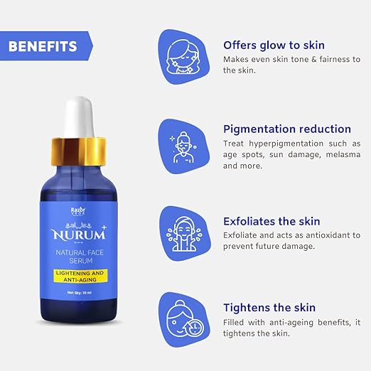 Razor Veda Nurum Plus Herbal Face Serum with Hyaluronic Acid Vitamin C - 10 ml