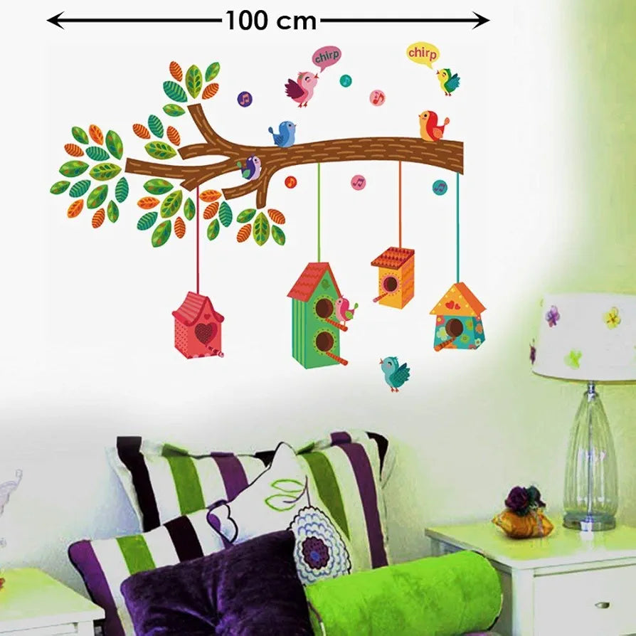 Decals Design Bird House on a Branch Wall Sticker