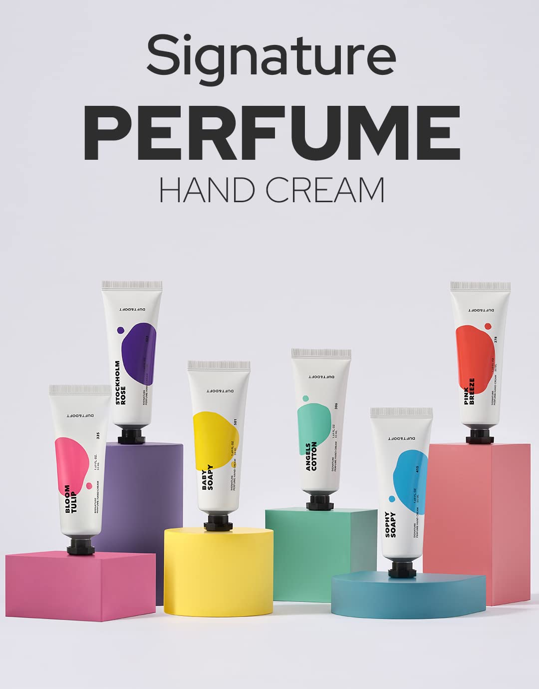 Duft & Doft Sophy Soapy Perfume Hand Cream (50g) - Rose & Musk Fragrance, Hypoallergenic Non-Greasy, 100H Long-Lasting Scent, for Sensitive Skin