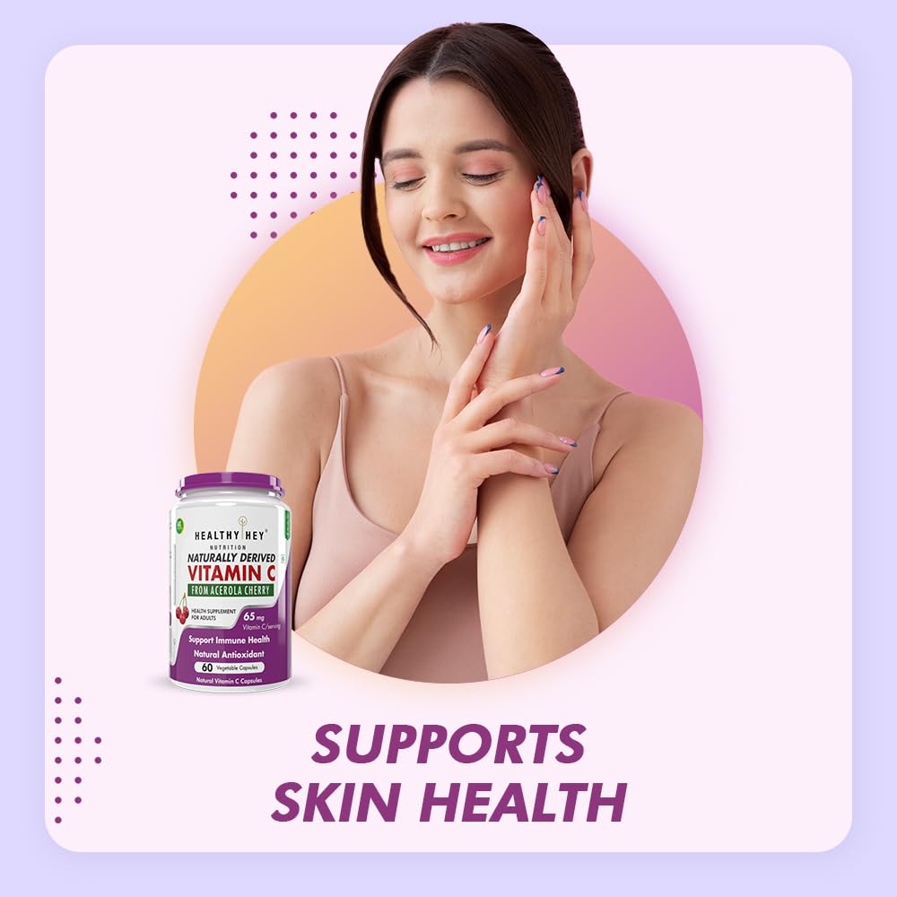 HealthyHey Nutrition 100% Natural Vitamin C from Cherry - 60 Veg. Capsules