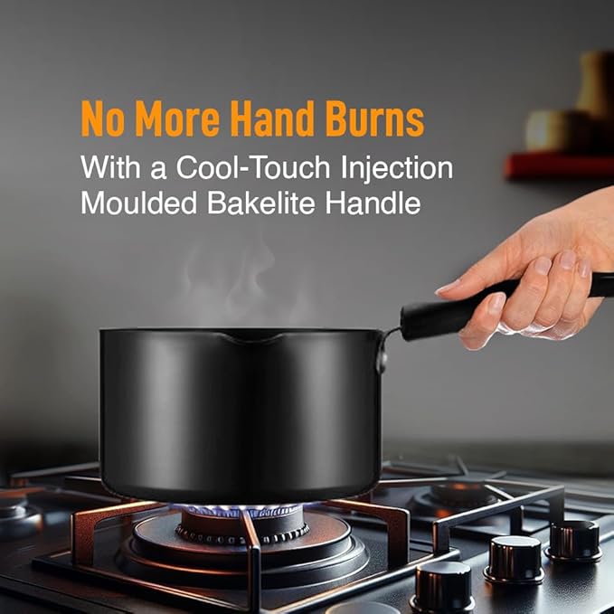 Kent Hard Anodised Sauce Pan 3.25mm Thick Base 2L Capacity