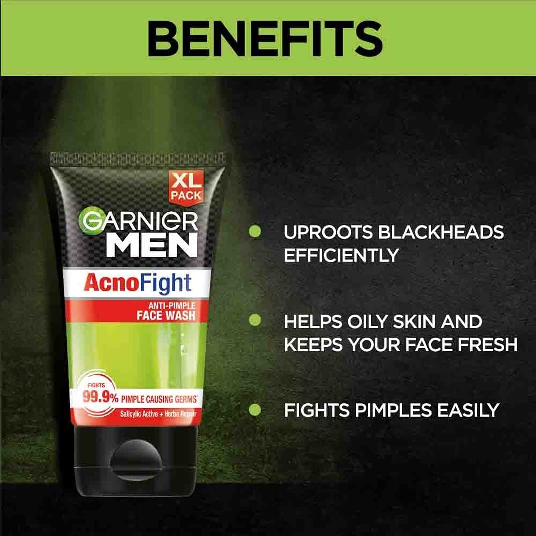 Garnier Men AcnoFight Face Wash Pack of 2 - 150 gms