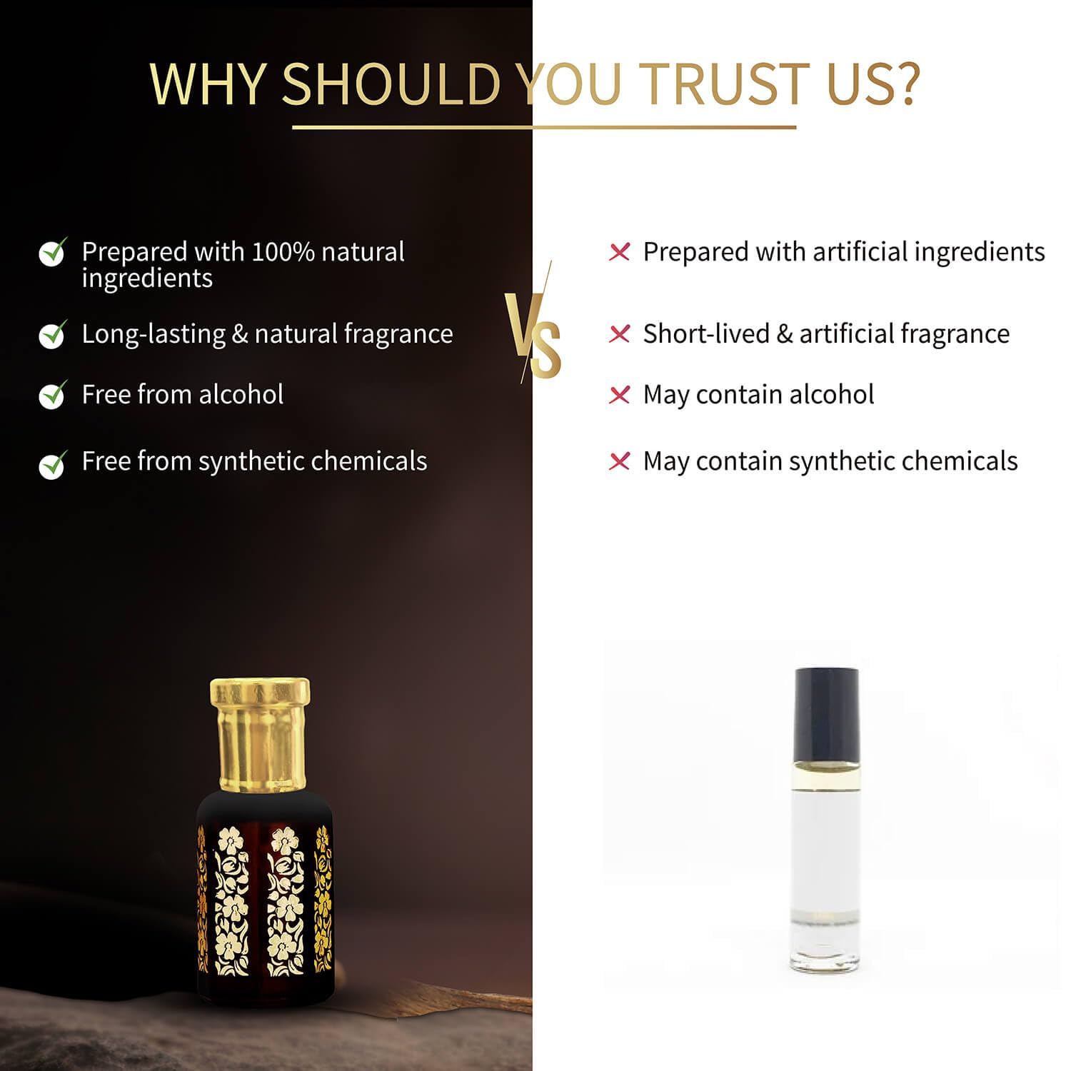 Ayouthveda Oudh Natural Ittar | contains Sandalwood Oil & Agarwood Oil | Long Lasting Woody Fragrance | Eliminate Body Odour & Smell Blissfull | Non-Alcoholic Roll On | for Men & Women (8ml)