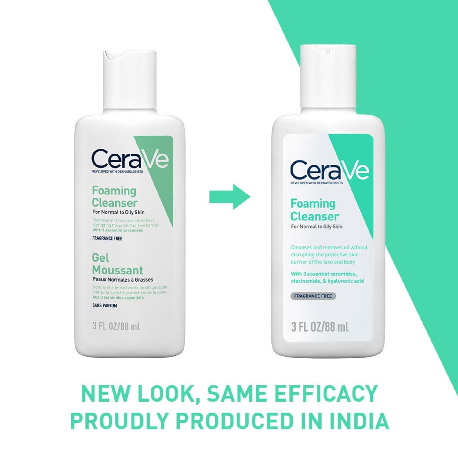 CeraVe Foaming Cleanser For Normal To Oily Skin (88ml) - Dermatologist-Developed Facewash | Non-Comedogenic And Fragrance-Free Cleansers For Acne-Prone Skin