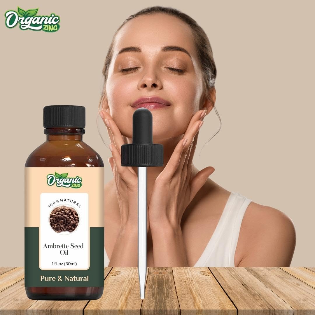 Organic Zing Ambrette Seed (Abelmoschus Moschatus) Oil | Carrier Oil for Skincare, Aroma & Diffusers - 30 Ml