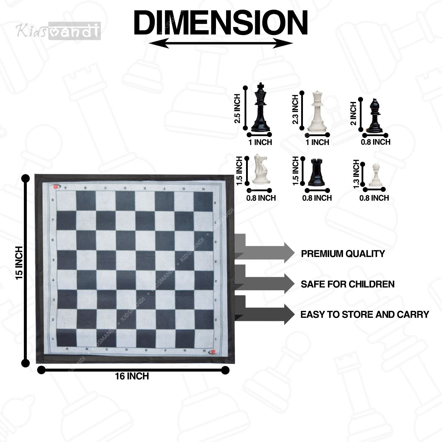 Kids Mandi Rool On Chess Board Set Travel Chess Set