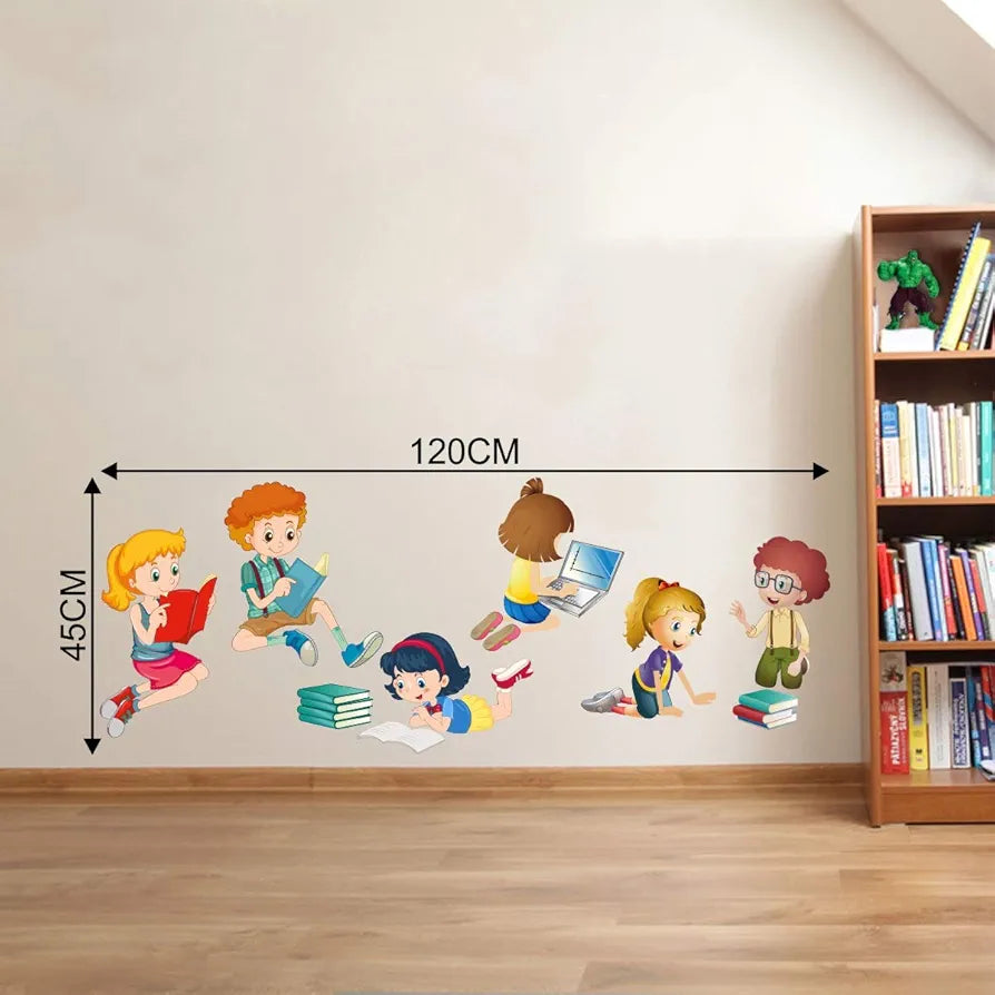 Decal O Decal Vinyl Kids Reading Books Wall Stickers Pack of 1-Self-Adhesive