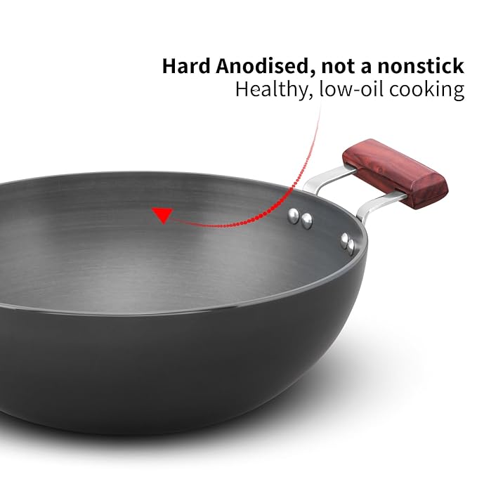 Hawkins Futura 5 litre Deep Fry Pan Induction Kadhai Hard Anodised Kadai with Glass Lid