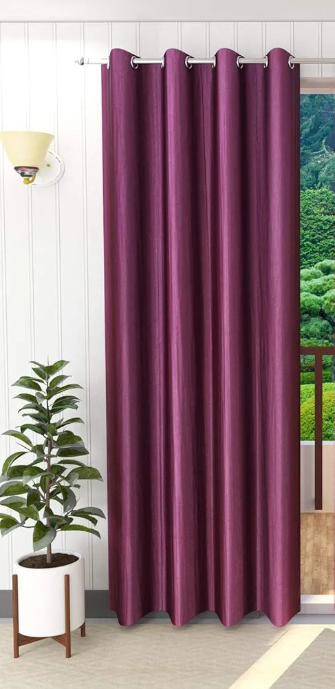 Purav Light Plain Door Curtains 8 Feet Long Room Darkening