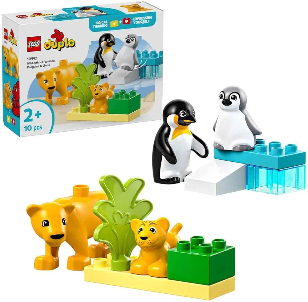 Lego Duplo Town Wild Animal Families: Penguins & Lions Imagination Toy 10442 Building Blocks Toys for 2+ Gift for Boys and Girls
