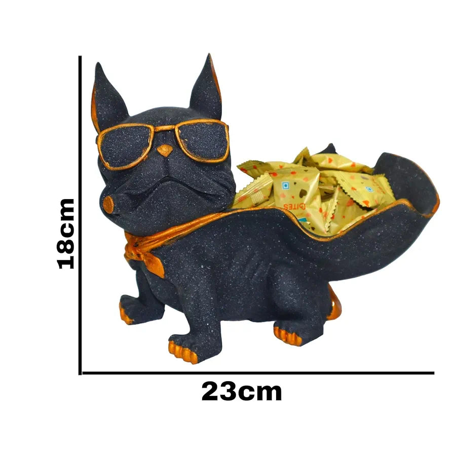 Jaipur Ace Resin Cool Bulldog Design Storage Holder Dog Showpiece Animal Figurines